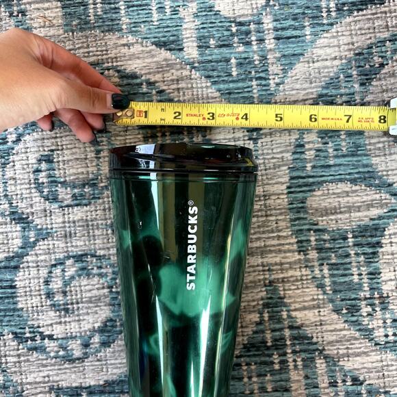 Starbucks Dark Green Swirl Reusable Tumbler Cold Cup - Size 16 oz - Picture 7 of 7